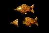 MJ USB Flash Drive - Luxury Fish Gold Bone Edition - Peach Pit, Gold 777, Dark Blue Sapphire Eyes, Open