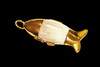 MJ USB Flash Drive - Luxury Fish Gold Mammoth Tusk Edition - Genuine Ivory Bone, Gold 999, Diamond Eyes