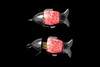 MJ USB Flash Drive - Luxury Fish Silver Onyx Edition - Pink Onyx, Pure Silver, Black Diamond Eyes, Uniqe Design