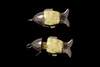 MJ USB Flash Drive - Luxury Fish White Gold Mamonth Edition - Mamonth Bone Tusk or Ivory, White Gold 777, Black Diamond Eyes, VIP Gift