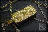 USB Flash Drive Diamond Gold Flover Necklace - Золотое  колье в 750-ой пробе c фианитами, опалами и кораллами - интегрированная флешка