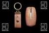 MJ Luxury Computer Kit Exotic Leather - Mouse & USB Flash Drive - Snake Karung Pink Pearl Skin