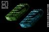 Exclusive Handmade Case MJ Edition - Genuine Crocodilius Hornback Tail Leather - Green and Turq