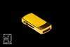 USB Flash Drive Luxury Keyring Mini Exotic Leather MJ Limited Edition Gold - Ostrich Yellow Leg