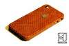 MJ Luxury Case for Apple iPhone 4 made from Python Leather, Gold & Diamonds