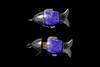 MJ USB Flash Drive - Luxury Fish Palladium Marble Stone Edition - Violet Marble, Pure Palladium, Spphire Eyes 16gb